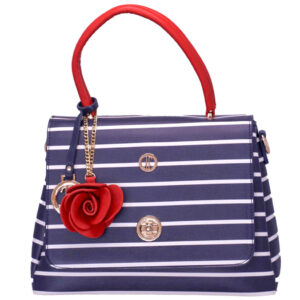 Disponible azul marino con franjas blancas